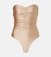 Jade Swim Trophy Open-back Swimsuit In Neutrals