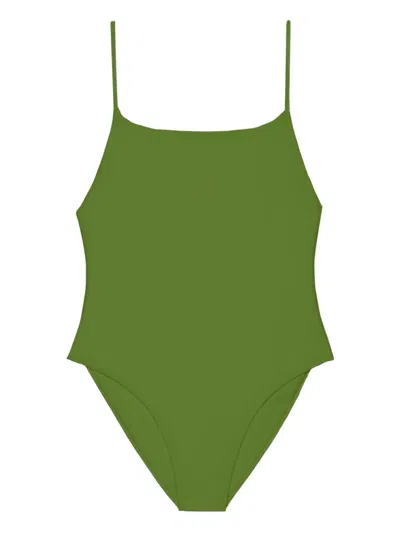 Jade Swim Trophy Thin-strap Swimsuit In Green