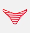 Jade Swim Vera Striped Bikini Bottoms In Red