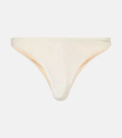 Jade Swim Vera Terry Bikini Bottoms In Beige