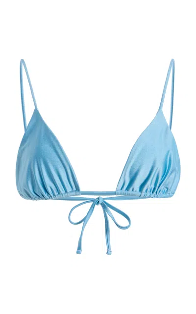 Jade Swim Via Bikini Top In Blue