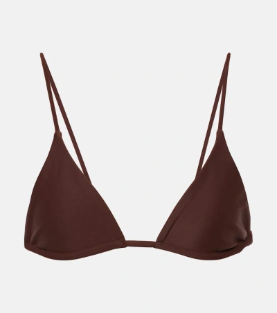 Jade Swim Via Bikini Top In Brown