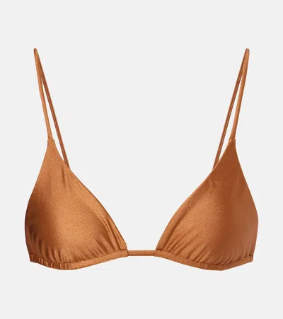 Jade Swim Via Bikini Top In Brown