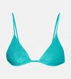 Jade Swim Via Terry Bikini Top In Blue