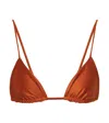 Jade Swim Via Triangle Bikini Top In Bronze Sheen
