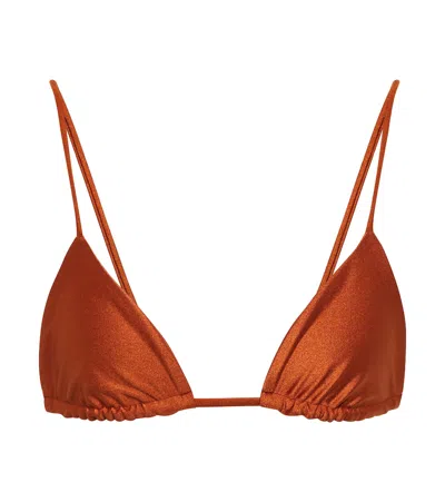 Jade Swim Via Triangle Bikini Top In Bronze Sheen