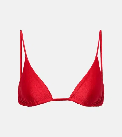 Jade Swim Via Triangle Bikini Top In Crimson