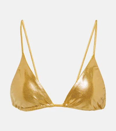 Jade Swim Via Triangle Bikini Top In Golden