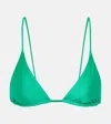 Jade Swim Via Triangle Bikini Top In Green Sheen