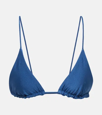 Jade Swim Via Triangle Bikini Top In Indigo Sheen