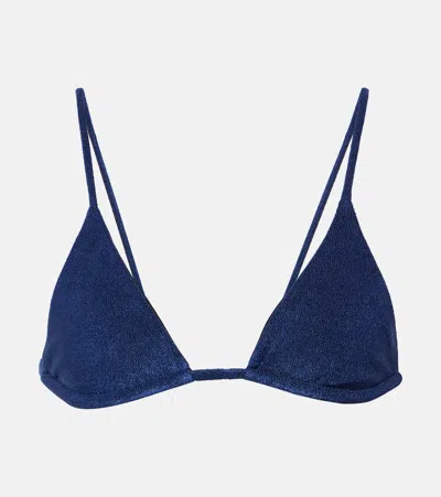 Jade Swim Via Triangle Bikini Top In Navy