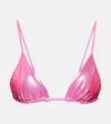 Jade Swim Via Triangle Bikini Top In Neon Pink