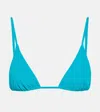 Jade Swim Via Triangle Bikini Top In Teal Terry