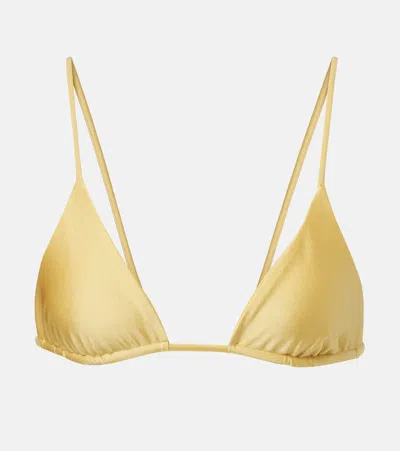 Jade Swim Via Triangle Bikini Top In Yellow