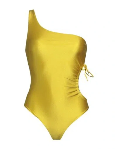 Jade Swim Woman One-piece Swimsuit Acid Green Size M Nylon, Elastane