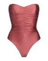 Jade Swim Woman One-piece Swimsuit Brick Red Size S Nylon, Lycra