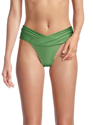 Jade Swim Women's Alina Crisscross Bikini Bottoms In Basil Green