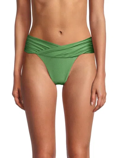 Jade Swim Women's Anya Crisscross Bikini Bottoms In Basil Green