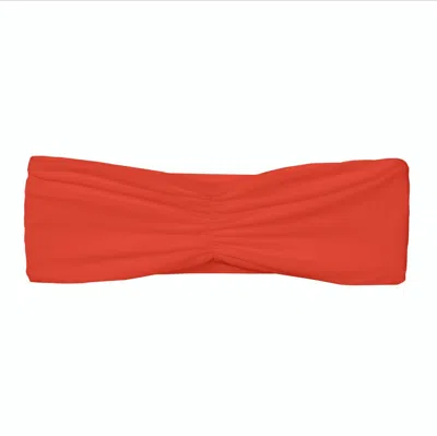 Jade Swim Women's Ava Bandeau Top In Orange Sheen In Multi