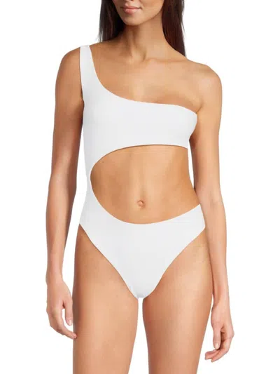 Jade Swim Women's Lune Cutout One Piece Swimsuit In White