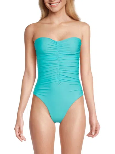 Jade Swim Women's Yara Ruched One Piece Swimsuit In Aqua