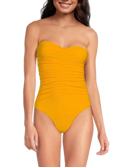 Jade Swim Women's Yara Sweetheart Neck One Piece Swimsuit In Saffron