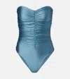 Jade Swim Yara Ruched Swimsuit In Blue