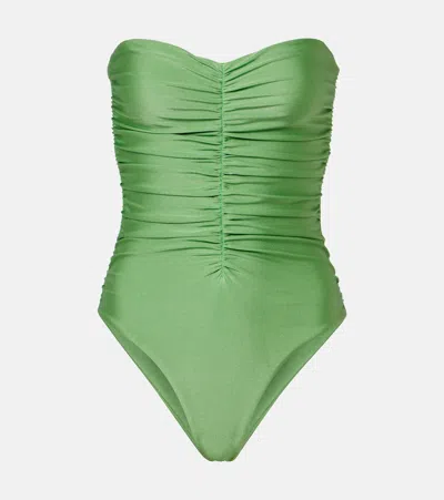 Jade Swim Yara Ruched Swimsuit In Green