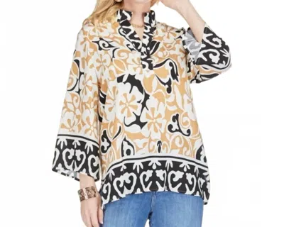 Jade The Isla Ethnic Border Tunic In Tan In Neutral