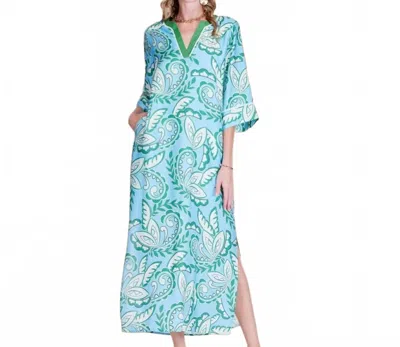 Jade The Verdant Paisley Maxi Dress In Green/blue In Multi