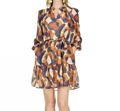 Jade Tiered Dress In Brown Medley In Multi