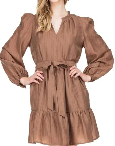 Jade Tiered Dress In Coffee In Brown