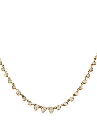 Pre-owned Jade Trau 18k 1.12ctw Diamond Small Envoy Riviera Necklace, 16" In Multi
