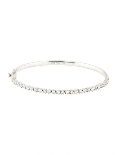 Pre-owned Jade Trau 18k Diamond Bangle Bracelet, 7.25" In Multicolor