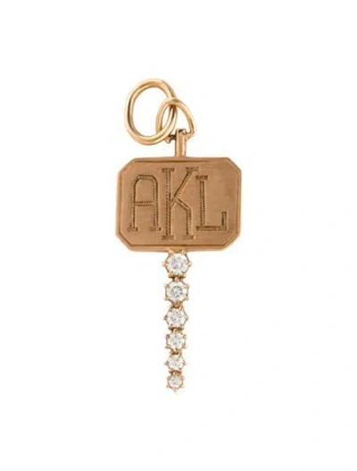 Pre-owned Jade Trau 18k Diamond Catherine Key Charm In Multicolor