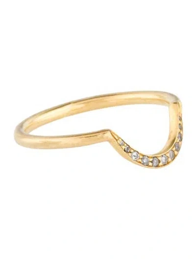 Pre-owned Jade Trau 18k Diamond Curved Band In Multi