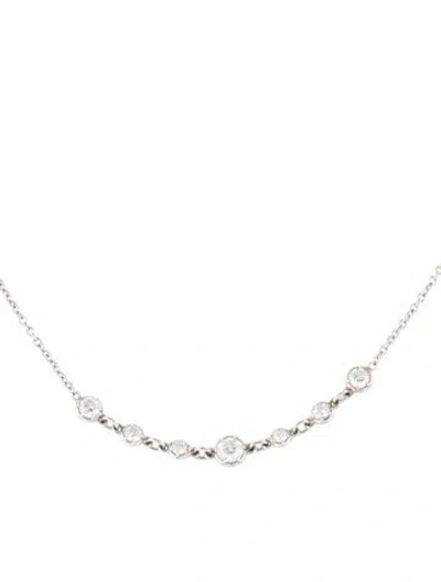 Pre-owned Jade Trau 18k Diamond Penelope Station Necklace, 18" In Multi