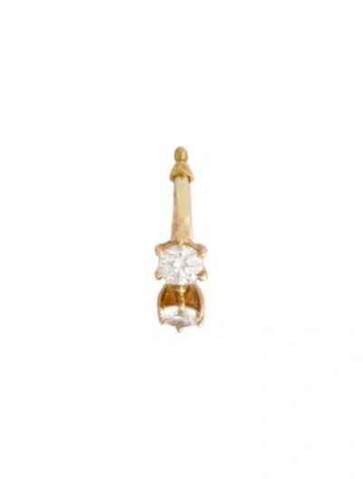 Pre-owned Jade Trau 18k Diamond Single Kismet Huggie Earring In Multicolor