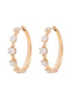 Jade Trau 18k Rose Gold Eternity Diamond Hoop Earrings In Gold
