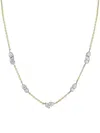 Jade Trau 18k Yellow Gold And Platinum Posey Two-tone Station Diamond Necklace In Gold