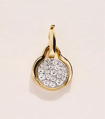 Jade Trau Mini Yellow Gold And Diamond Diana Pavé Charm In Gray