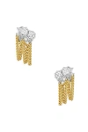 Jade Trau Posey Two Tone Chain Loop Earrings