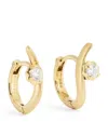 Jade Trau Yellow Gold And Diamond Alchemy Curve Huggie Earrings In Gold