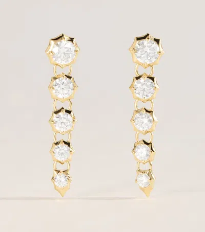 Jade Trau Yellow Gold And Diamond Five-stone Sophisticate Drop Earrings