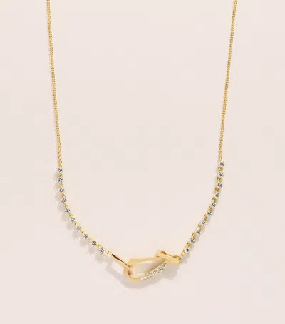 Jade Trau Yellow Gold And Diamond Line Lola Necklace