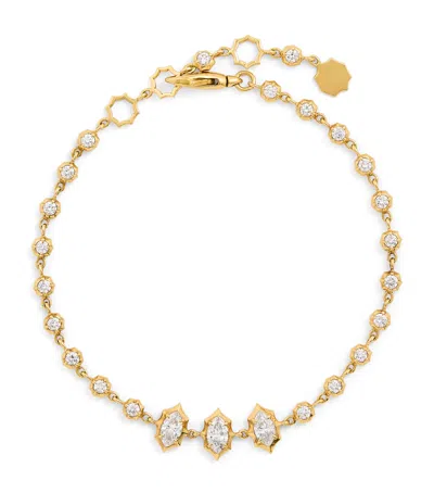 Jade Trau Yellow Gold And Diamond Maverick Line Bracelet
