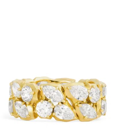 Jade Trau Yellow Gold And Diamond Poppy Eternity Ring