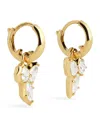 Jade Trau Yellow Gold And Diamond Poppy Huggie Earrings In Gold
