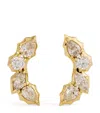 Jade Trau Yellow Gold And Diamond Posey Curve Stud Earrings In Gold