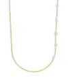 Jade Trau Yellow Gold And Diamond Posey Two-tone Single Station Necklace In Gold